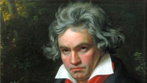 detail of portrait of Ludwig van Beethoven